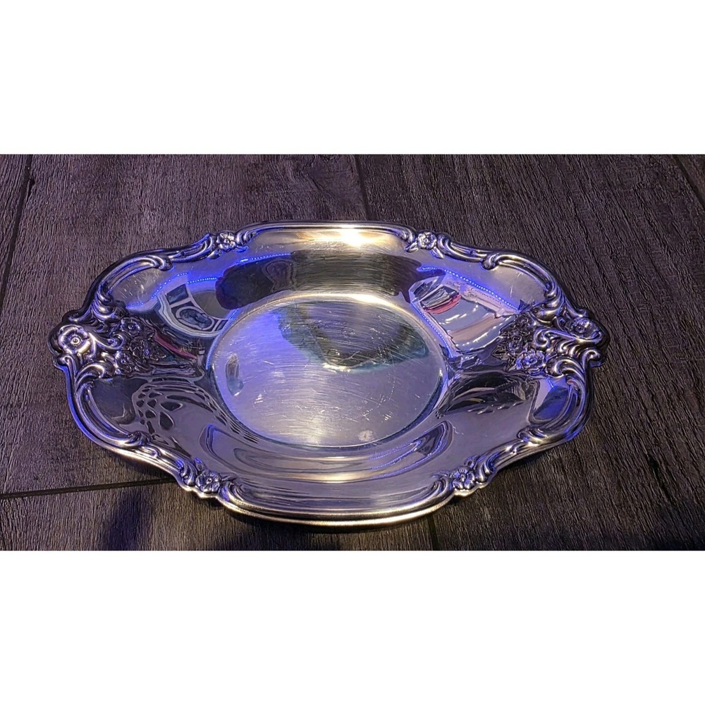 INTERNATIONAL‎ SILVER Co Silver plated candy jewelry oval dish bowl #448